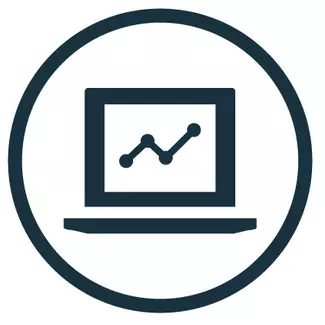 Icon mit Computer und Chart